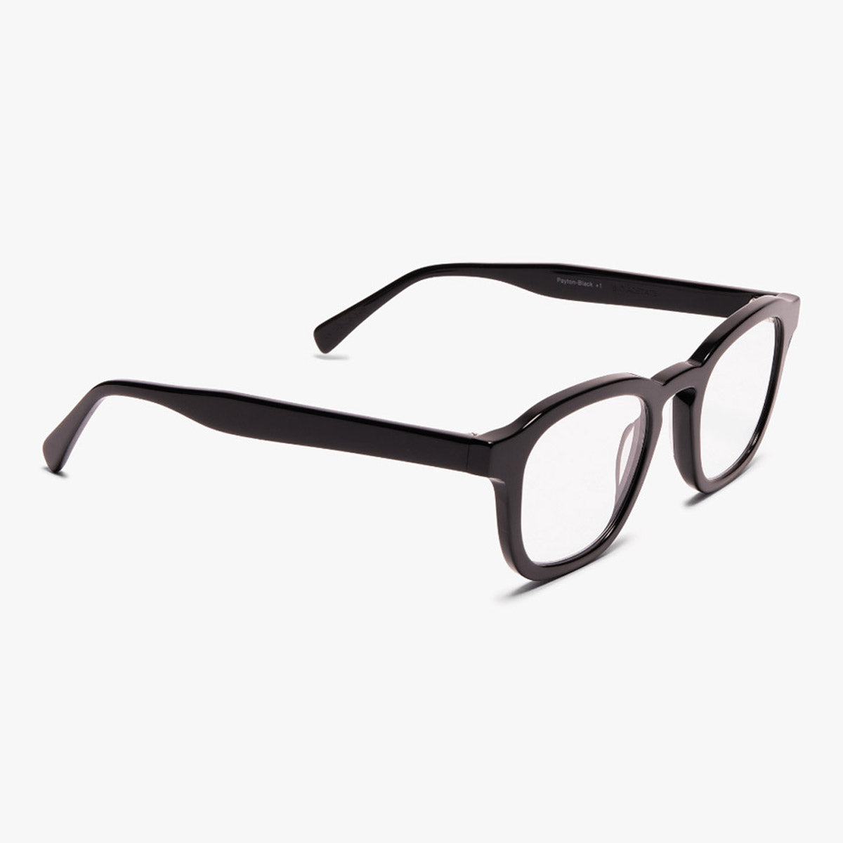 Luxreaders stylish Reykjavik Black Reading glasses. Made from Bio-acetate in a Square shape.