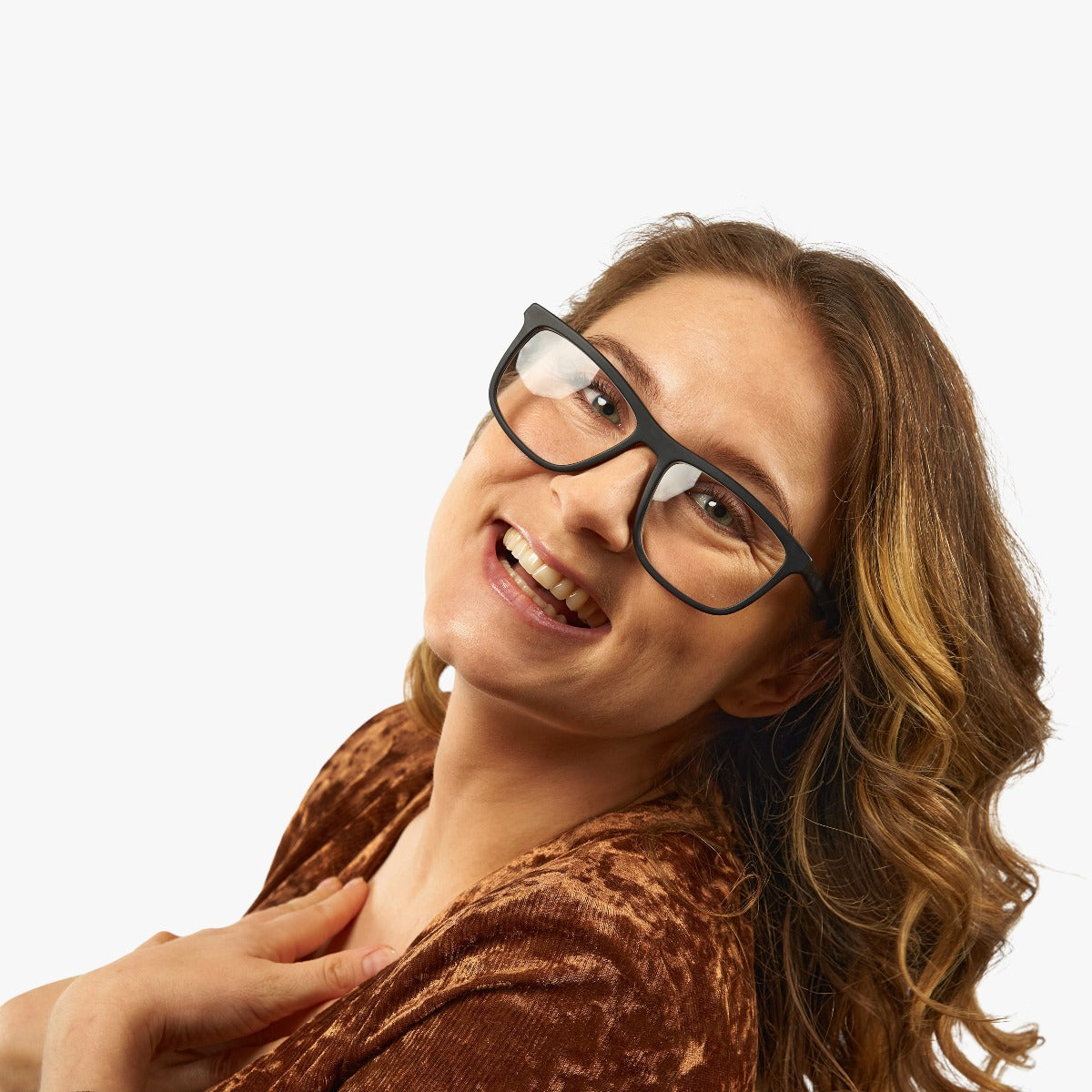 Luxreaders stylish Oslo Black Blue light glasses. Made from Acetate in a Square shape.