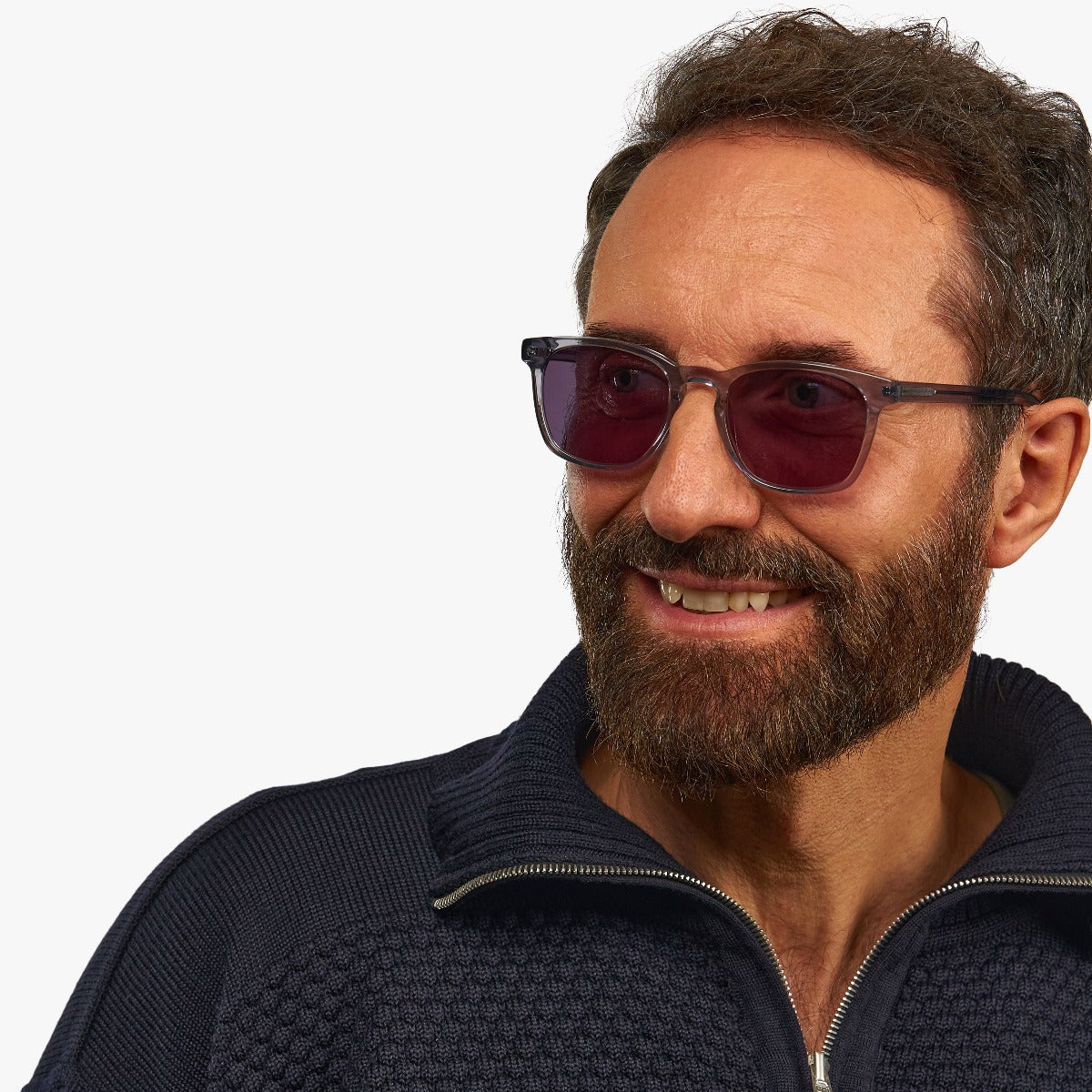 Luxreaders stylish Men's Bornholm Crystal Grey Sunglasses. Made from Acetate in a Square shape.