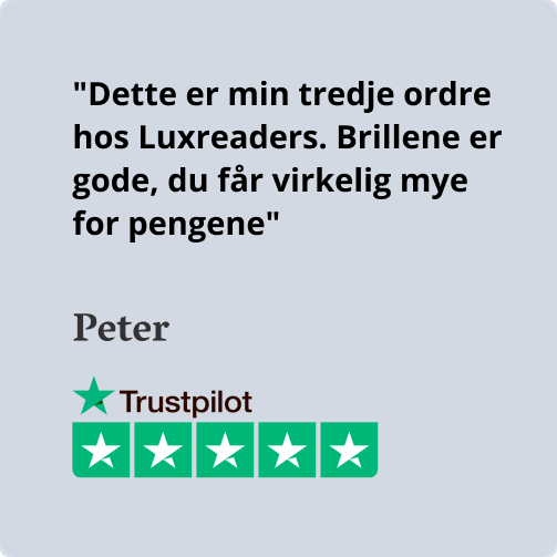 Trustpilot vurdering med 5 stjerner