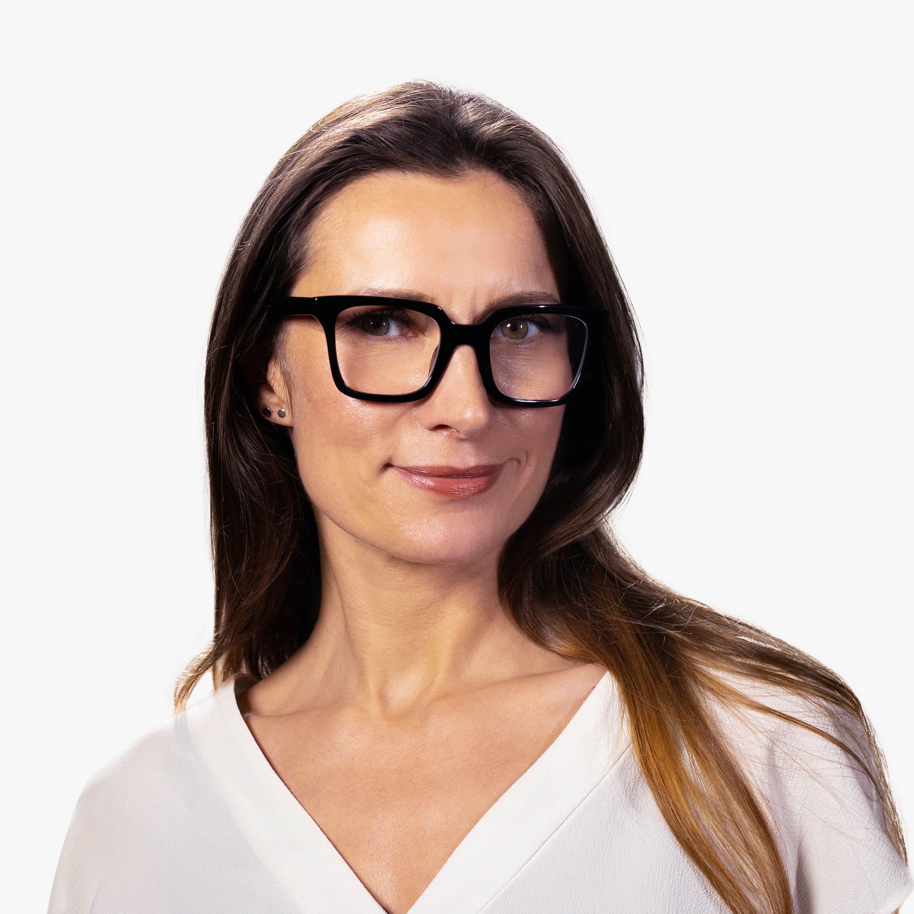 Luxreaders stylish Tisvilde Black Reading glasses. Made from Bio-acetate in a Square shape.