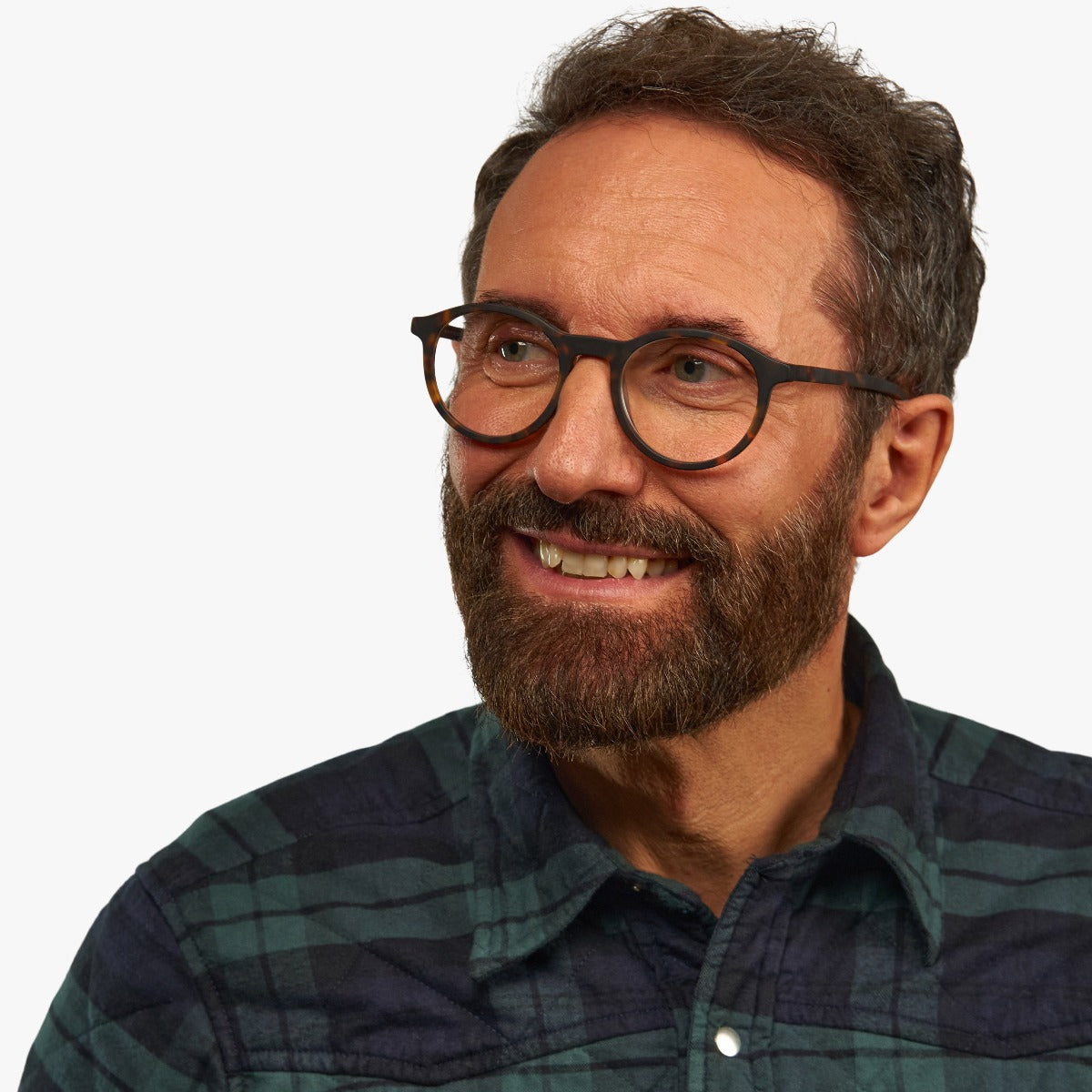 Luxreaders stylish Løkken Dark Turtle Reading glasses. Made from Acetate in a Round shape.