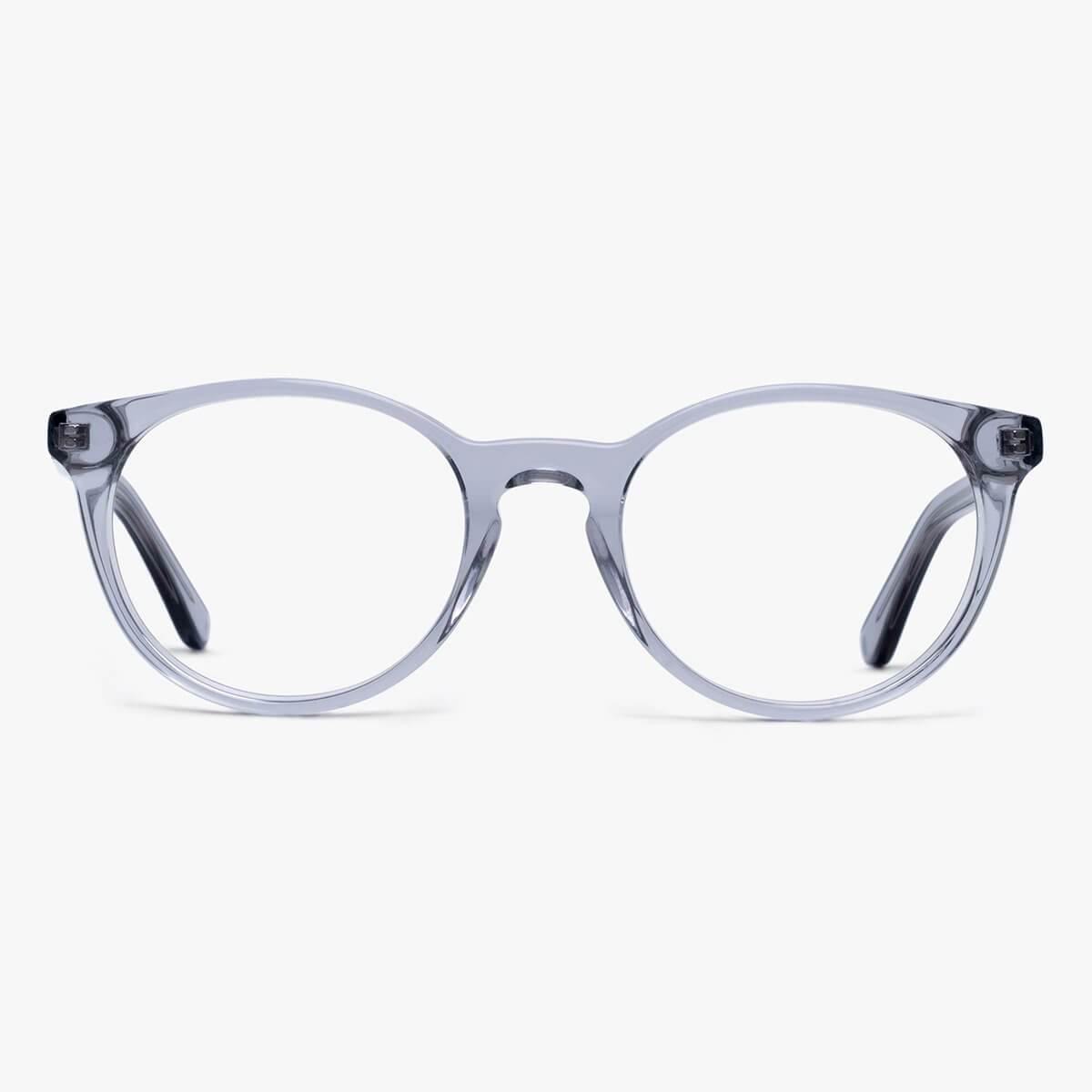 Luxreaders stylish Men's Örebro Crystal Grey Blue light glasses. Made from Acetate in a Iconic shape.