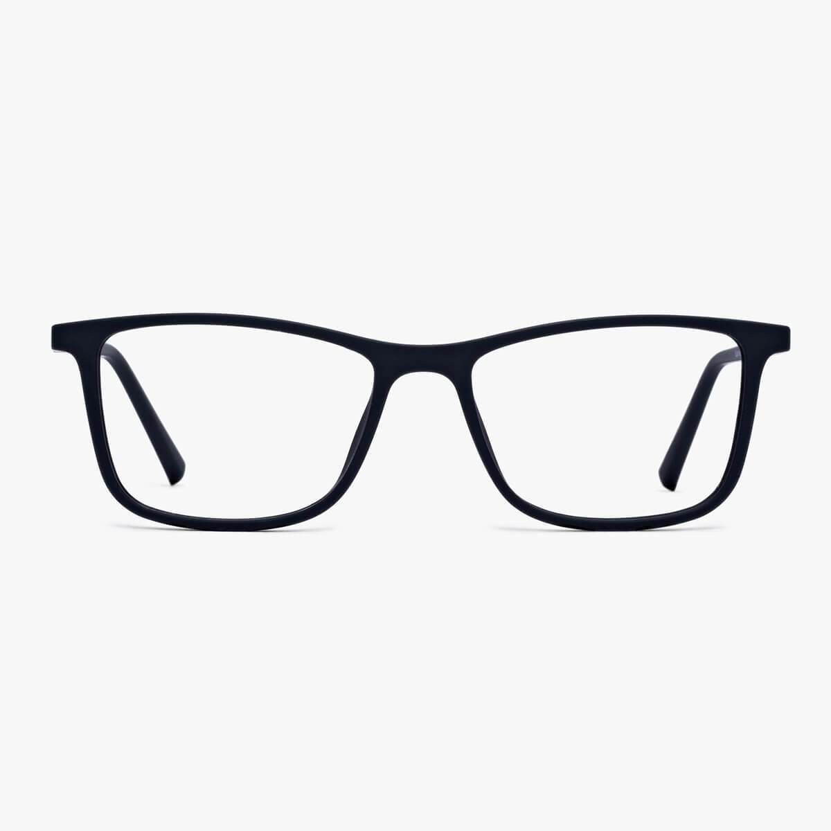 Luxreaders stylish Skagen Black Blue light glasses. Made from Rubber in a Rectangle shape.