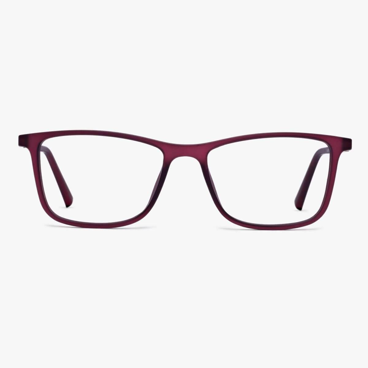 Luxreaders stylish Men's Skagen Red Reading glasses. Made from Rubber in a Rectangle shape.
