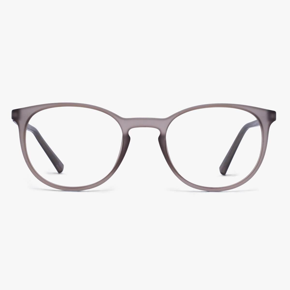Luxreaders stylish Men's Stockholm Grey Blue light glasses. Made from Rubber in a Iconic shape.