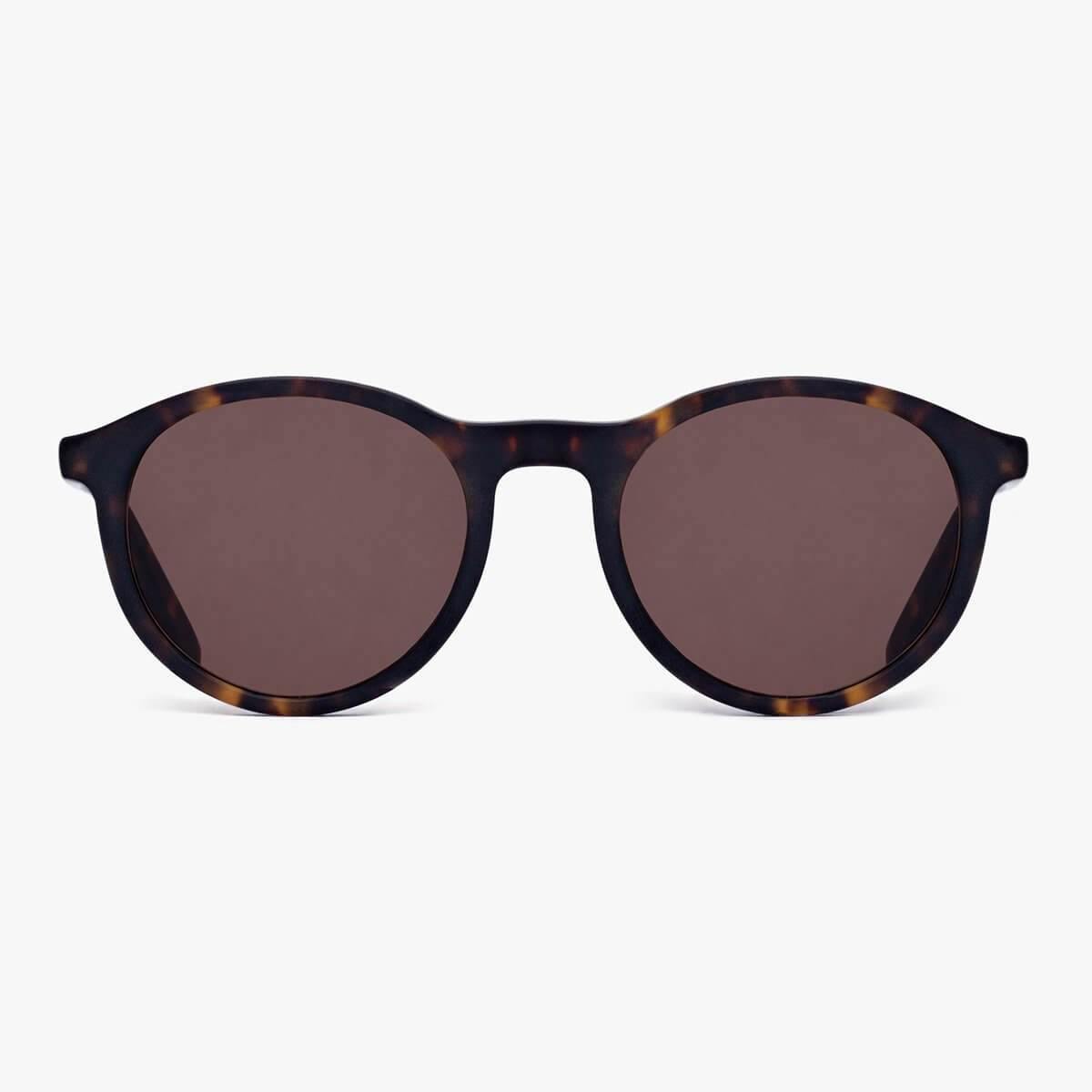 Luxreaders stylish Women's Løkken Dark Turtle Sunglasses. Made from Acetate in a Round shape.