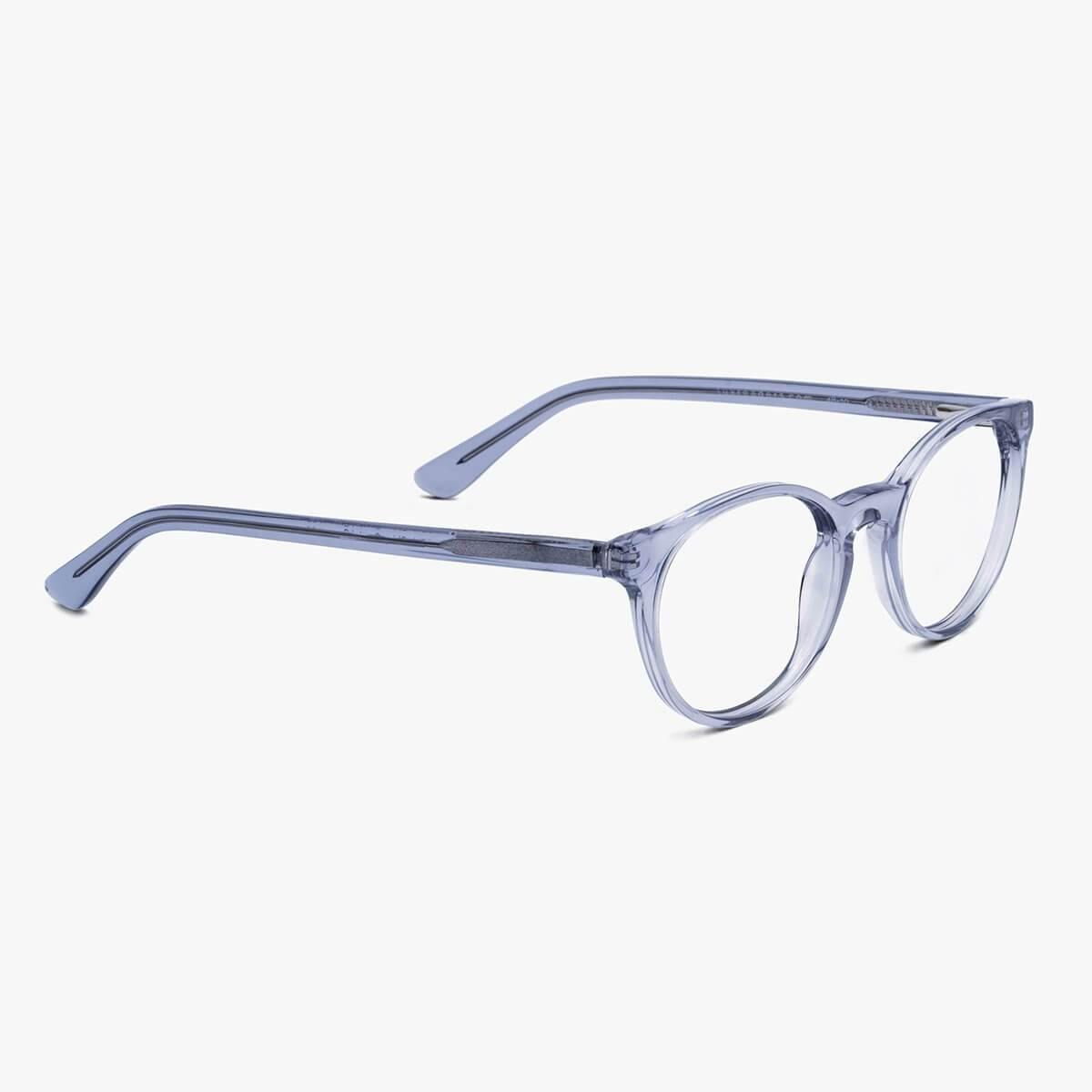 Luxreaders stylish Örebro Crystal Grey Reading glasses. Made from Acetate in a Iconic shape.
