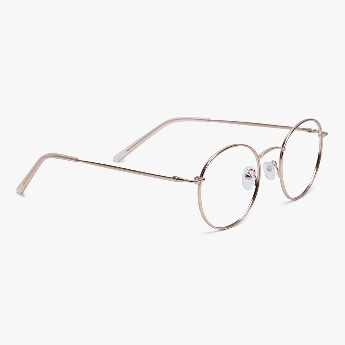 Luxreaders stylish Men's Tromsø Gold Blue light glasses. Made from Stainless steel in a Round shape.