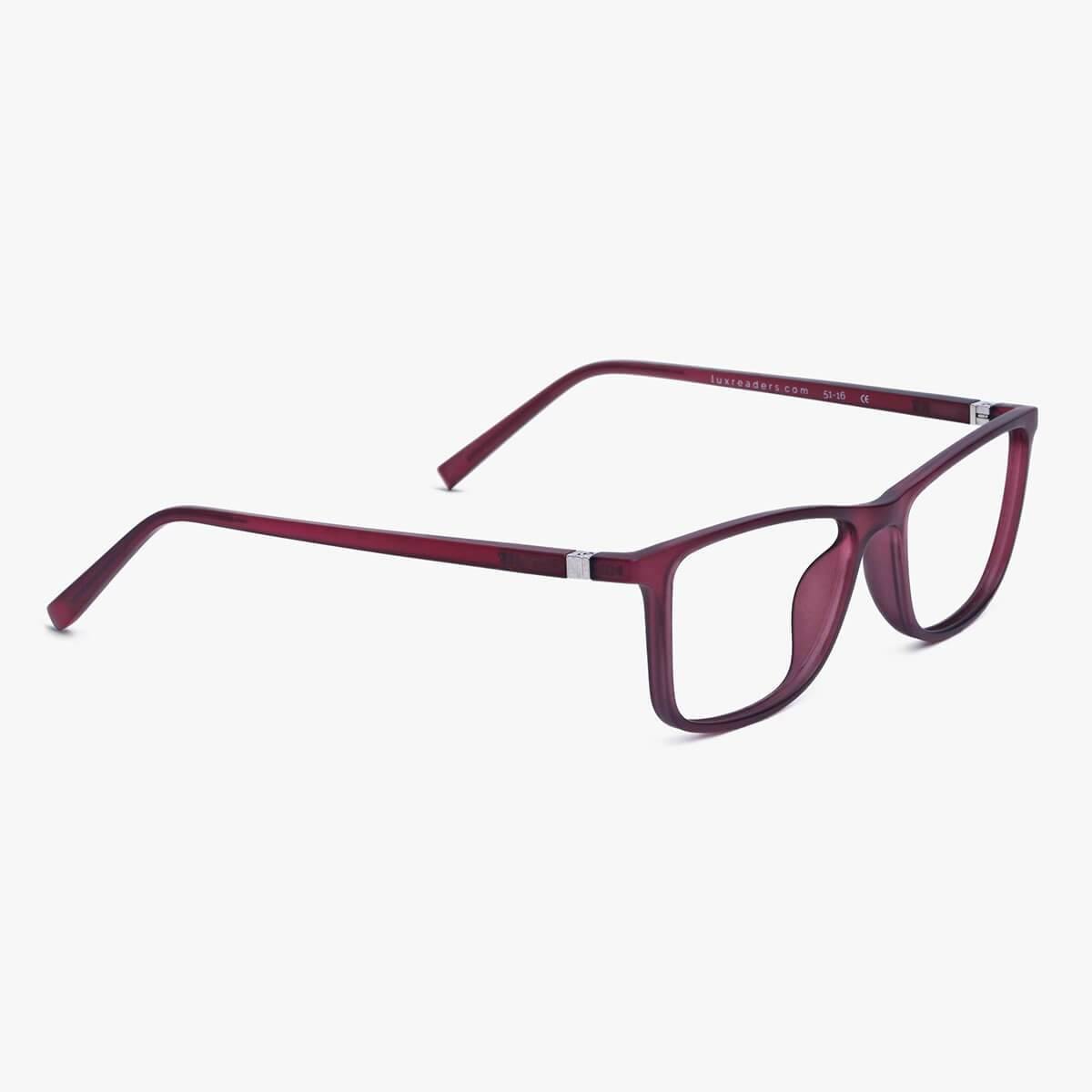 Luxreaders stylish Skagen Red Reading glasses. Made from Rubber in a Rectangle shape.