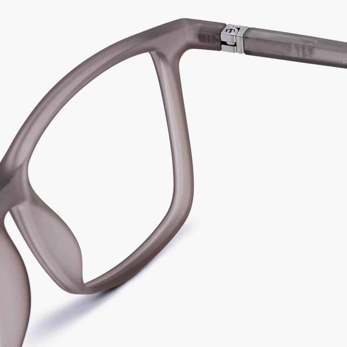 Luxreaders stylish København Grey Blue light glasses. Made from Rubber in a Square shape.