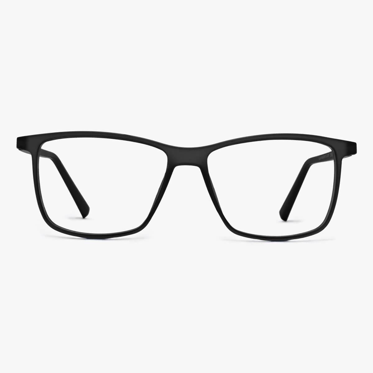 København Black eyewear with sleek rectangular style and matte finish