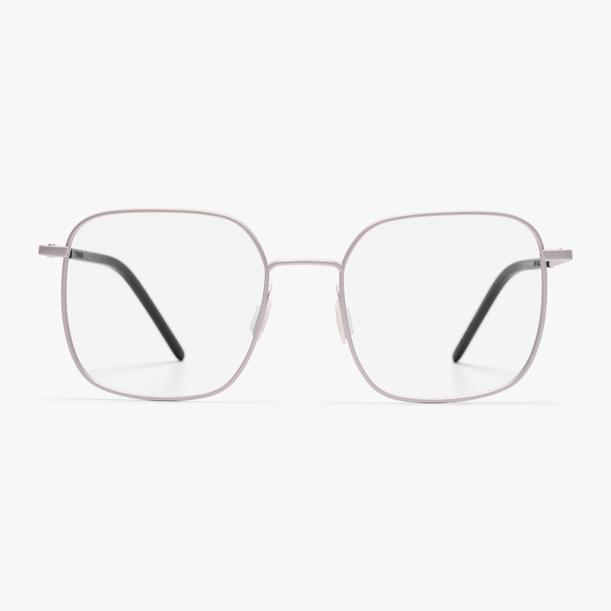 Square metal reading glasses with thin silver frame