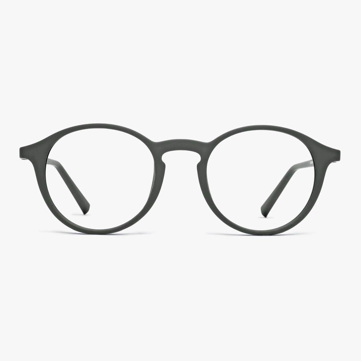 Men's Læsø Dark Army round frame reading glasses
