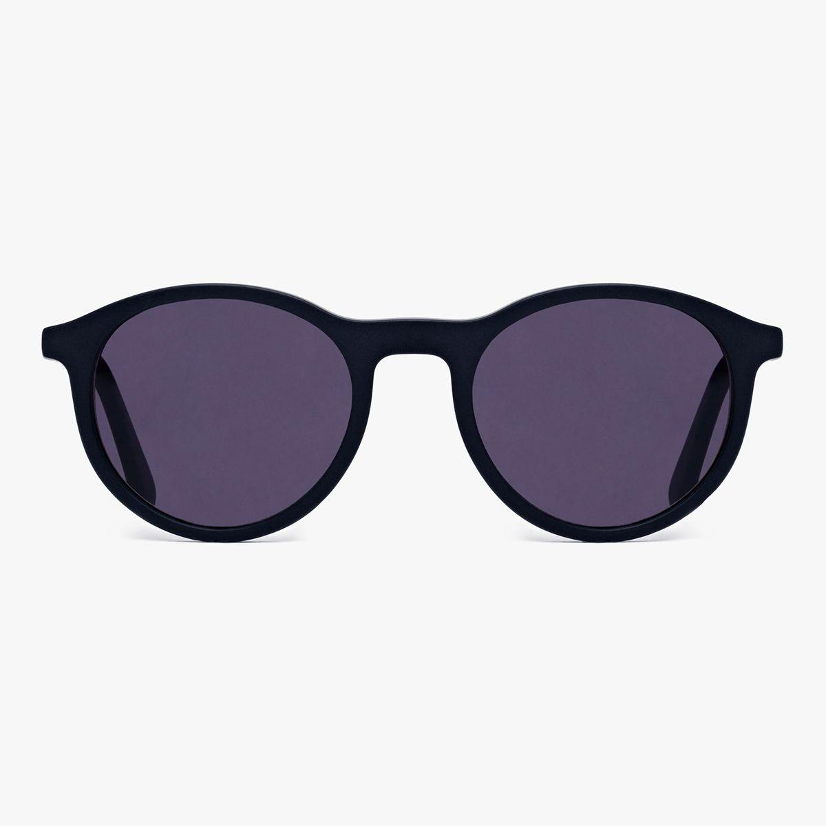 Men's Løkken Black round sunglasses with dark lenses