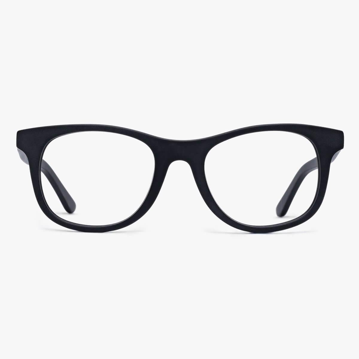 Men's Malmö Black square reading glasses with a matte finish