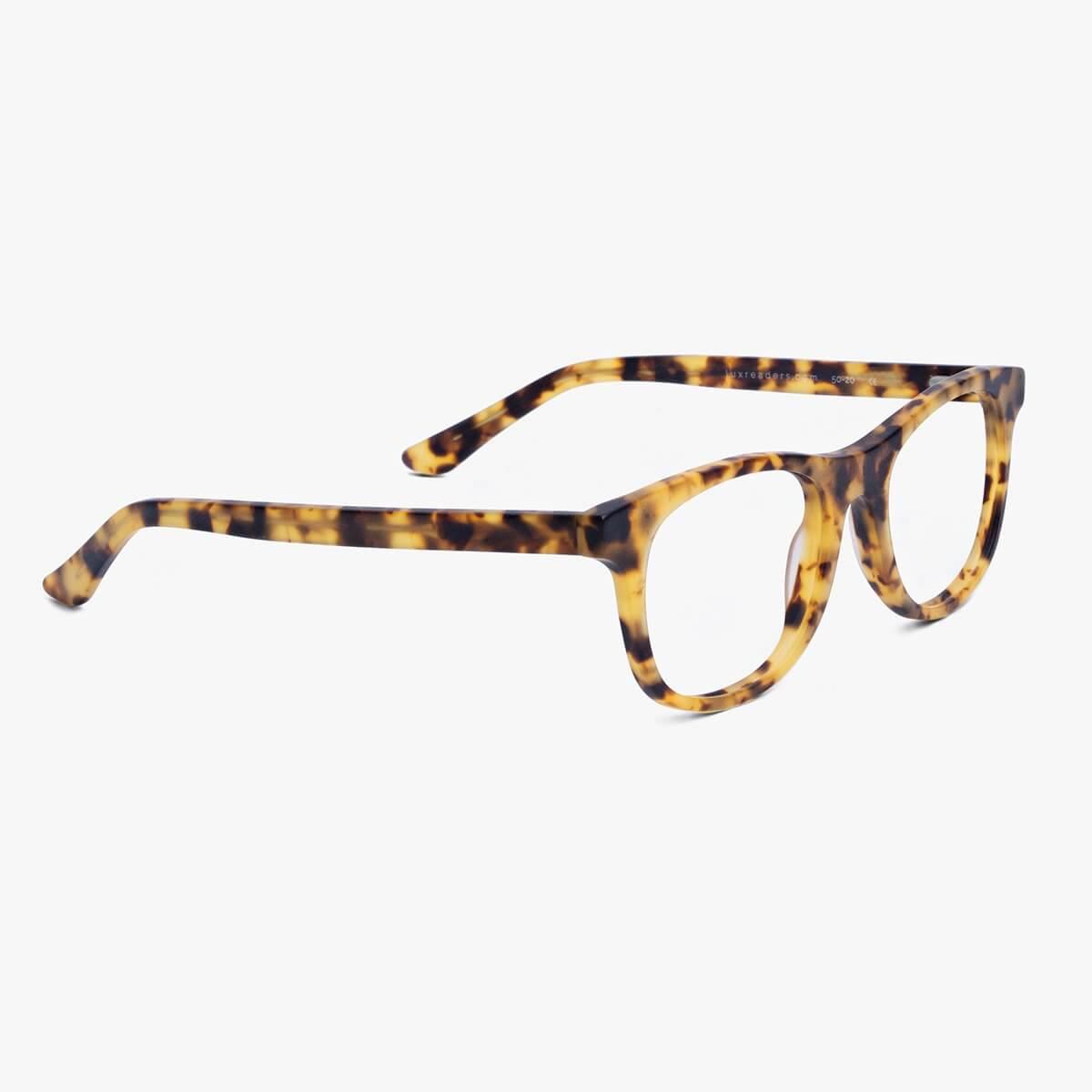 Tortoiseshell eyeglasses with a light turtle pattern