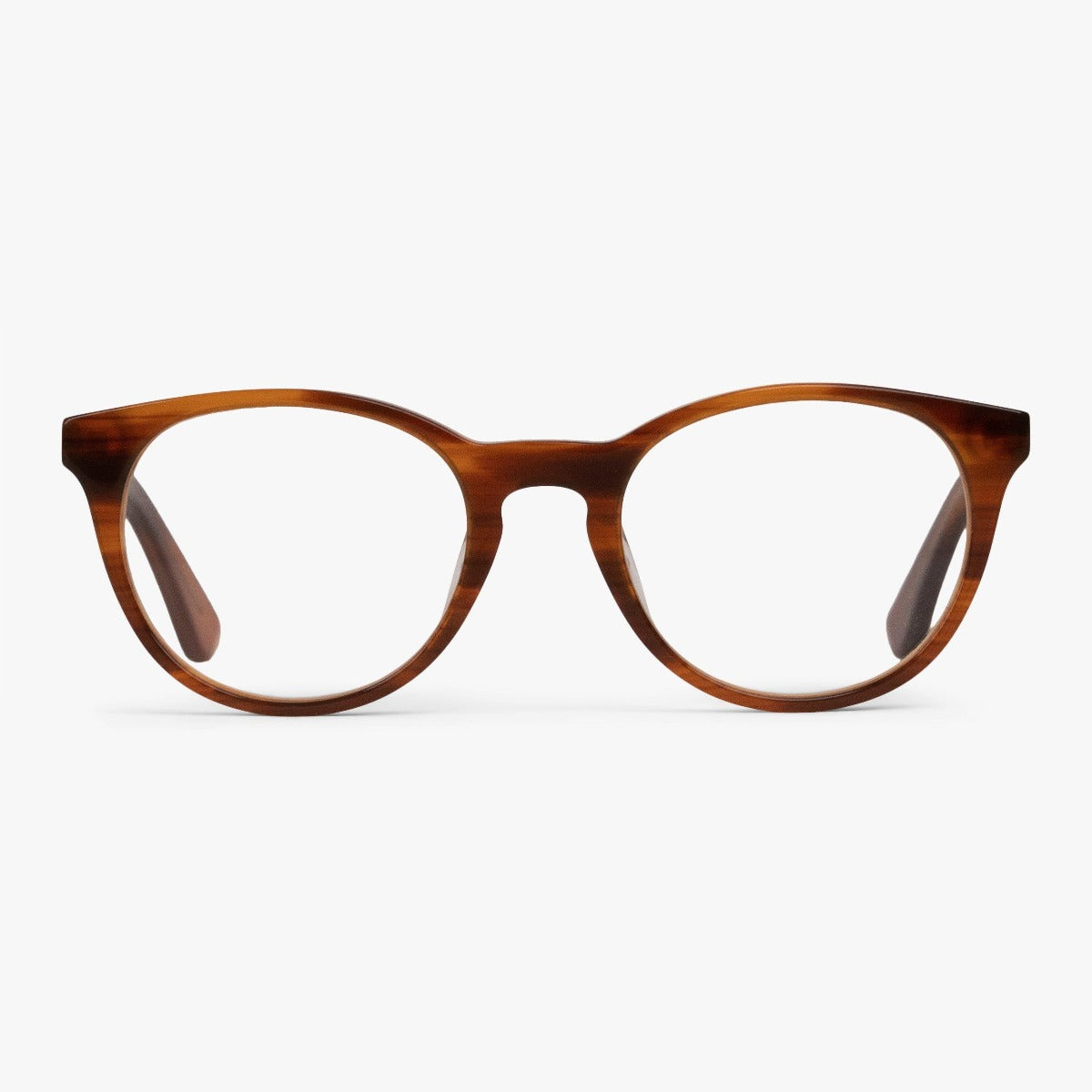 Men's Örebro shiny walnut reading glasses with rounded frame