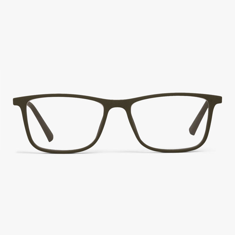 Men's Skagen Dark Army rectangular glasses with dark green frames