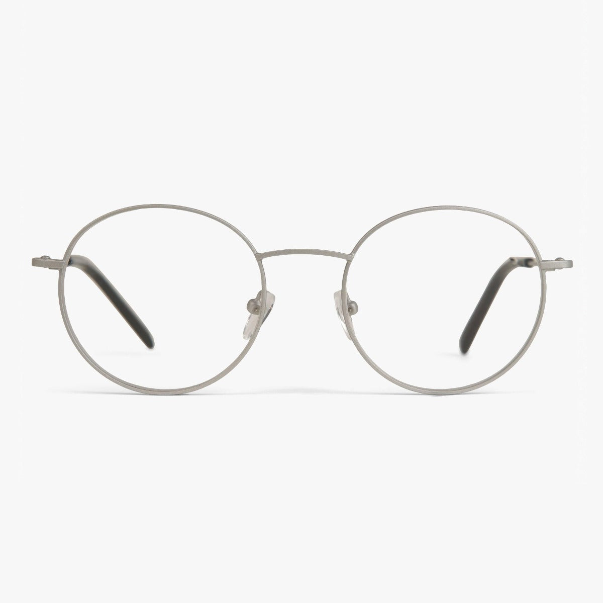 Luxreaders stylish Tromsø Steel Blue light glasses. Made from Stainless steel in a Round shape.