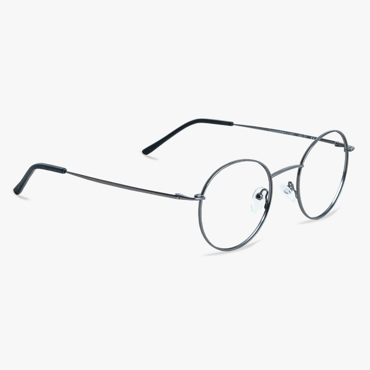 Luxreaders stylish Men's Tromsø Gun Reading glasses. Made from Stainless steel in a Round shape.