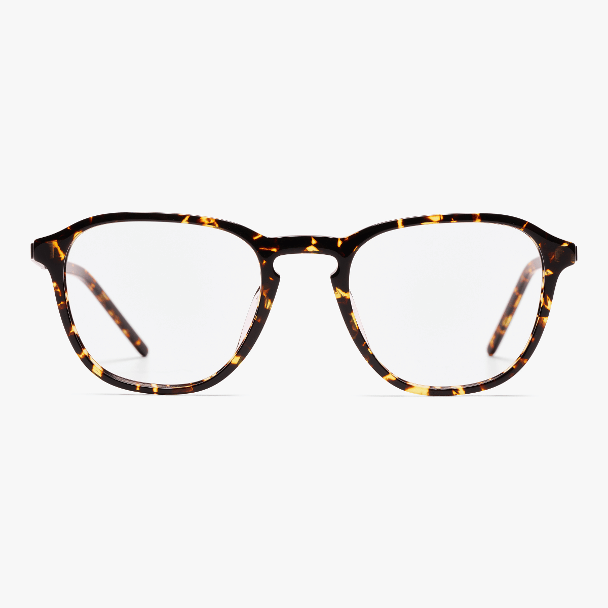 Rønne Dark Turtle glasses with tortoiseshell pattern and rounded square frames