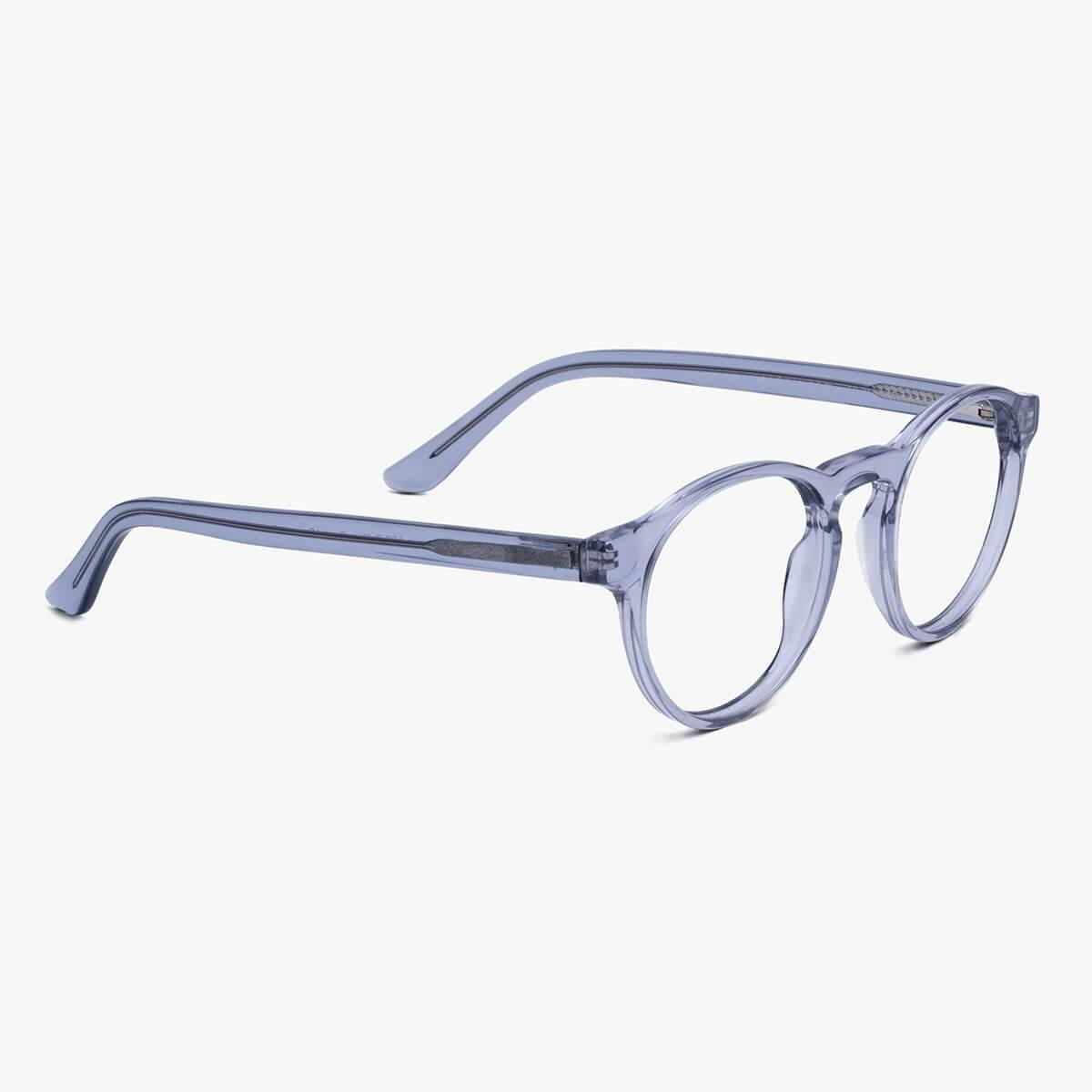 Round crystal grey reading glasses with sleek frame design