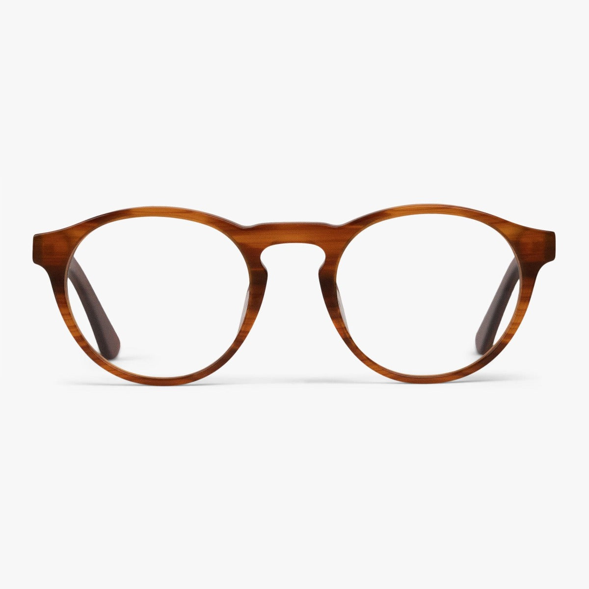 Trondheim Shiny Walnut glasses with round brown frames