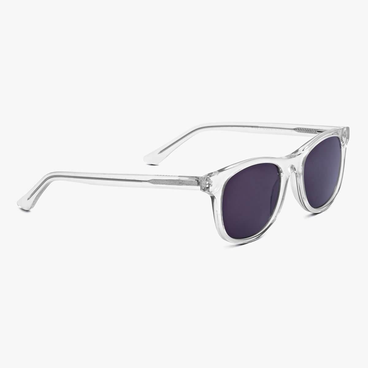 Women's Malmö Crystal White transparent sunglasses with dark lenses