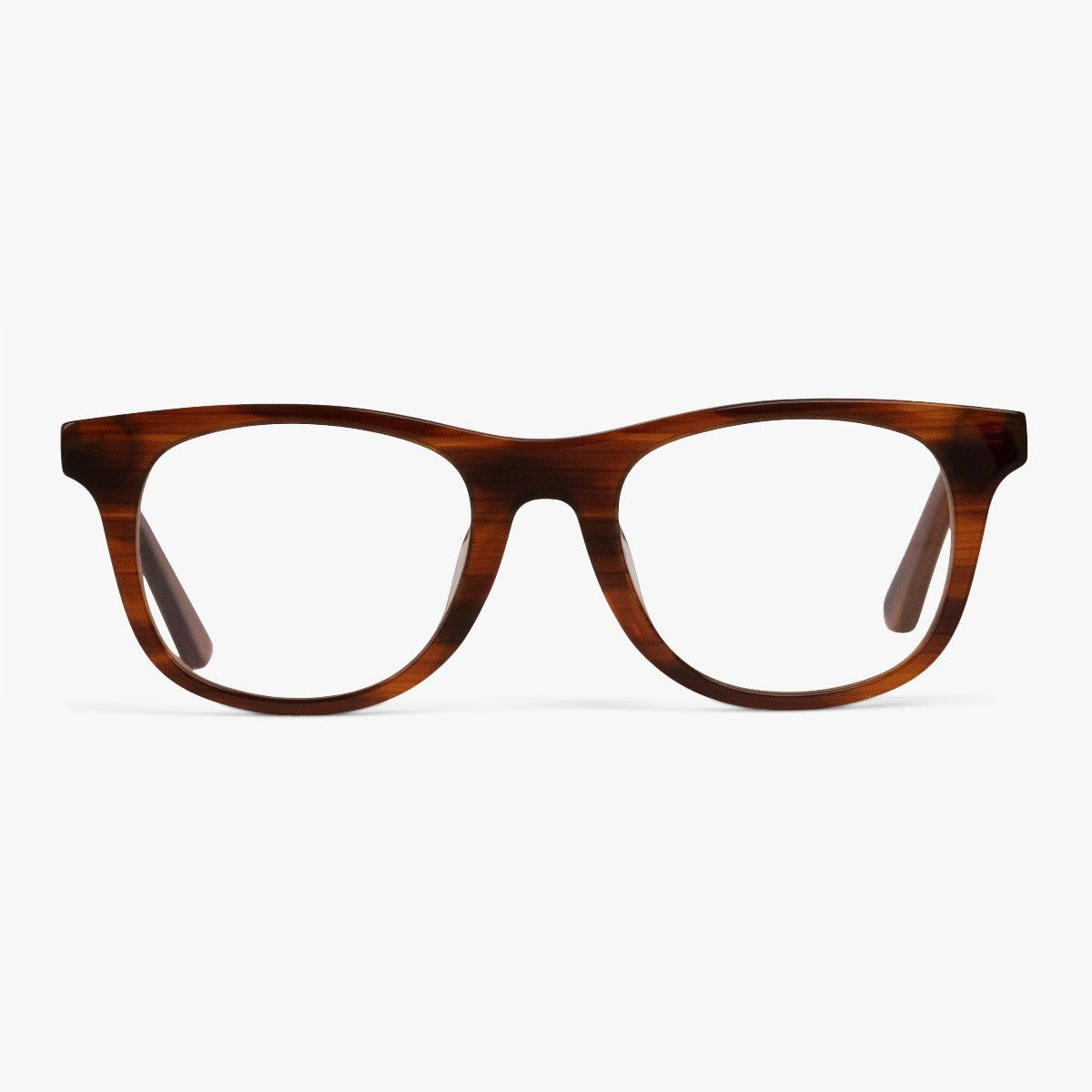 Women's Malmö Shiny Walnut rectangular eyeglasses with a glossy walnut finish
