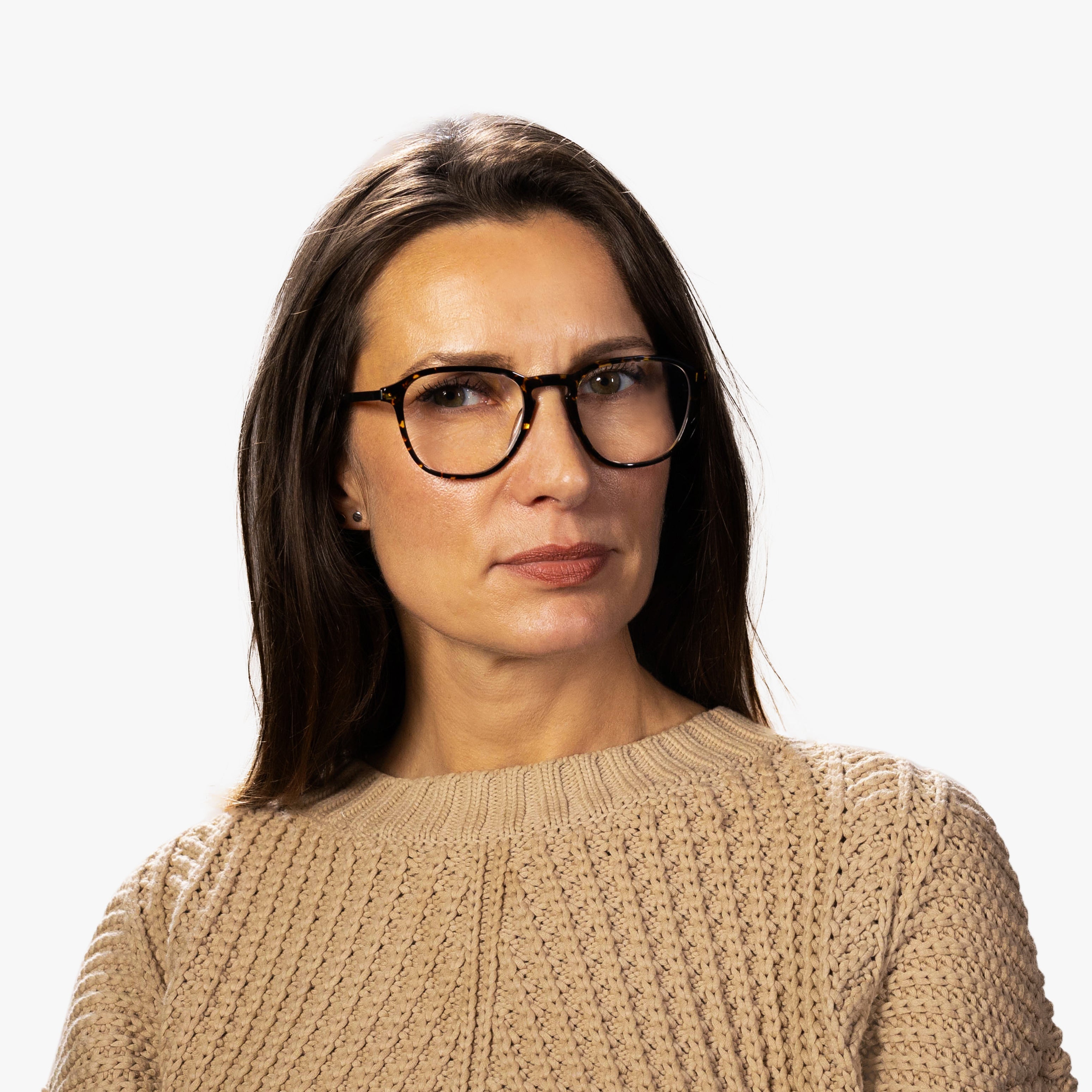 Person wearing Women's Rønne Dark Turtle glasses