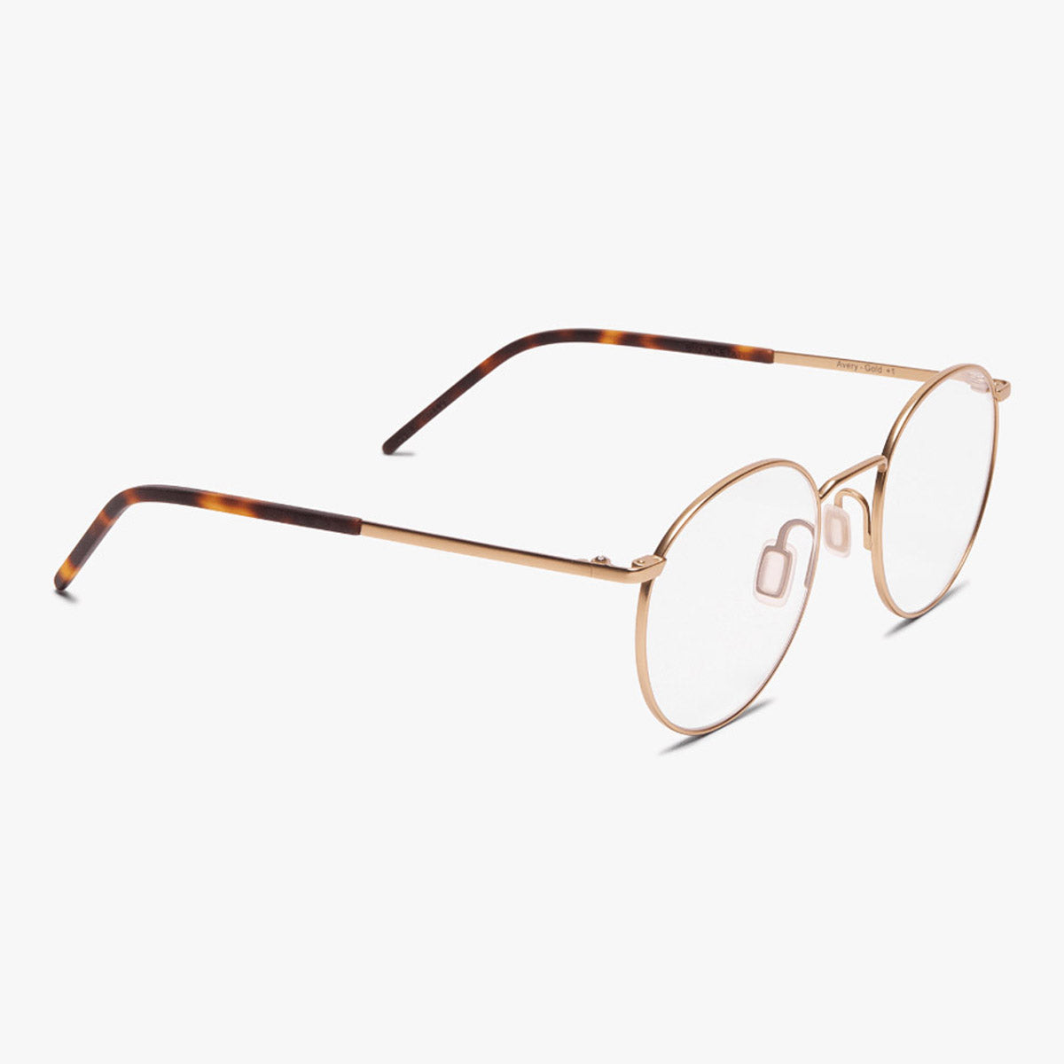 Women's Silkeborg Gold round glasses with gold frame and tortoiseshell temples
