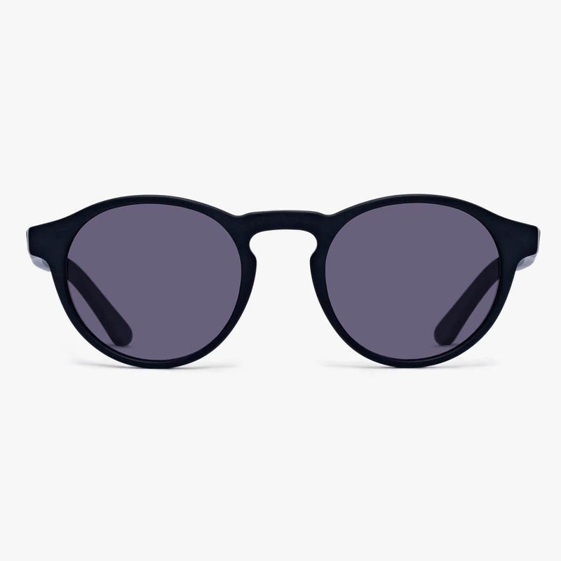 Women's Trondheim Black round sunglasses with dark lenses
