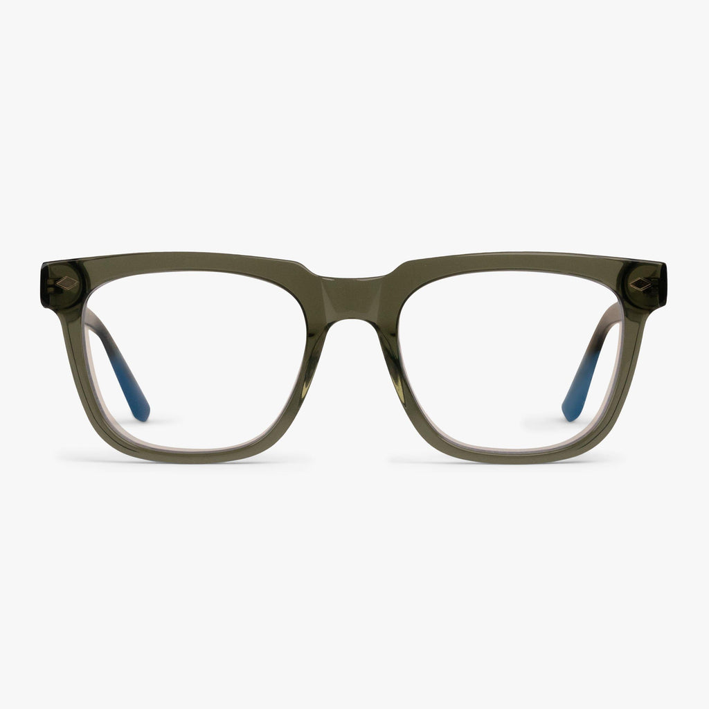 Kjøp Men's Davies Shiny Olive Blue light briller - Luxreaders.no